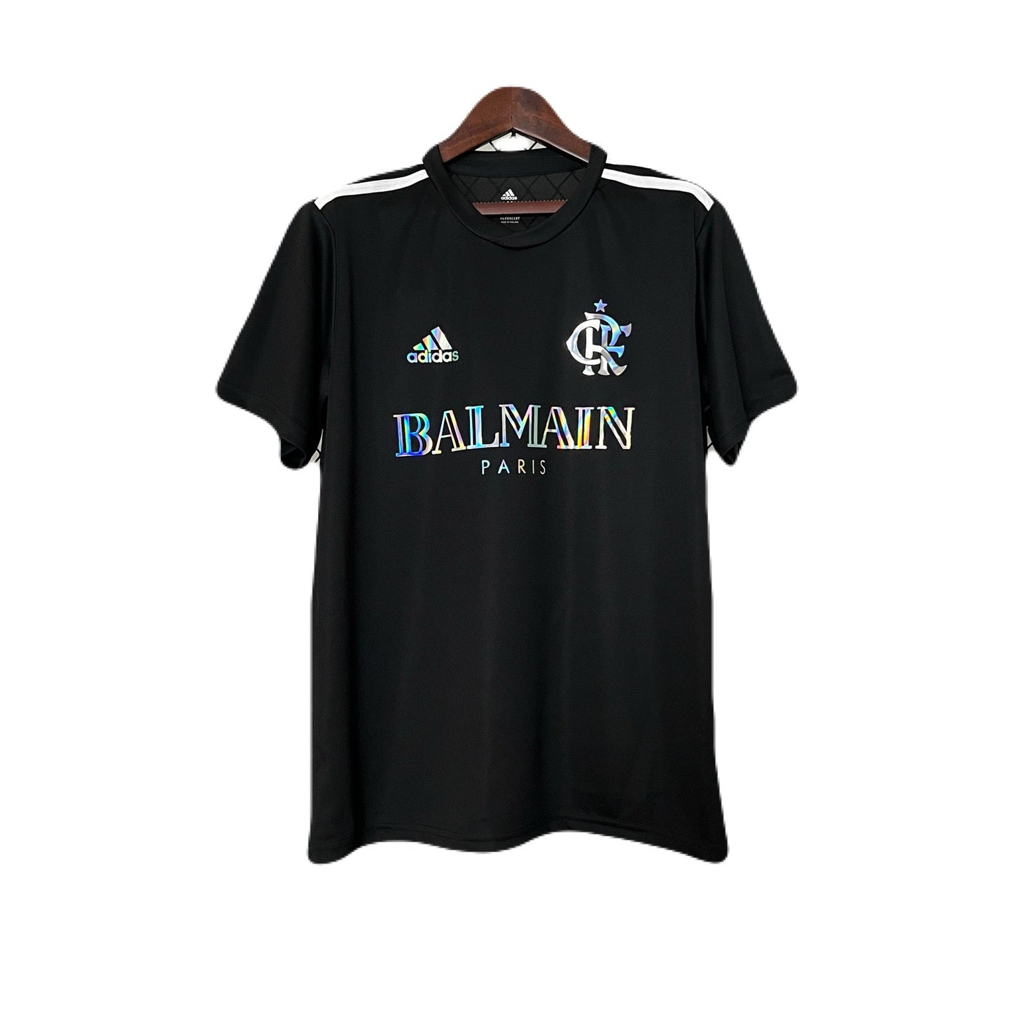 CAMISETA FLAMENGO EDIÇÃO LIMITADA BALMAIN PARIS PRETA 24/25 MASCULINA