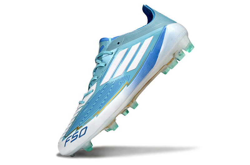 CHUTEIRA ADIDAS F50 MESSI ELITE CAMPO - AZUL E BRANCA
