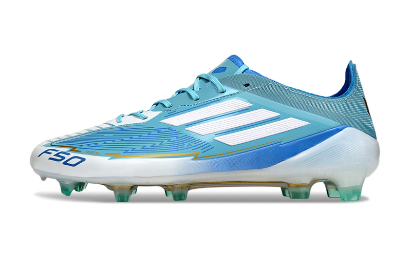 CHUTEIRA ADIDAS F50 MESSI ELITE CAMPO - AZUL E BRANCA