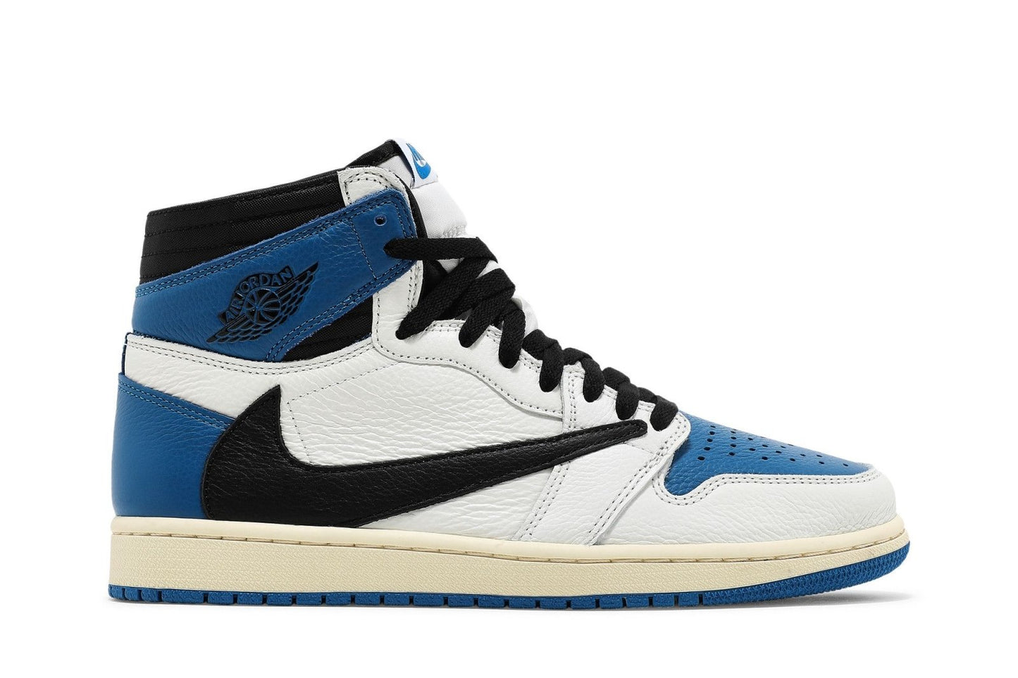 Sneakers Air Jordan 1 Retro High Fragment Design x Travis Scott – Cuero Blanco/Azul