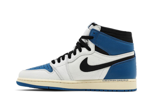 Sneakers Air Jordan 1 Retro High Fragment Design x Travis Scott – Cuero Blanco/Azul