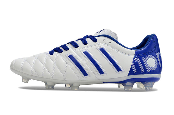 Chuteira Campo Adidas AdiPure 11 Pro FG Branca e Azul