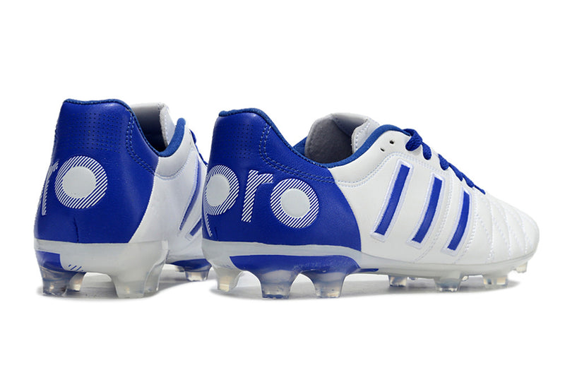 Chuteira Campo Adidas AdiPure 11 Pro FG Branca e Azul