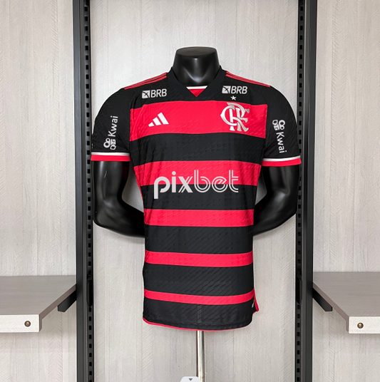 CAMISA FLAMENGO I COM PATROCINADOR 24/25 MASCULINO (VERSÃO JOGADOR) 